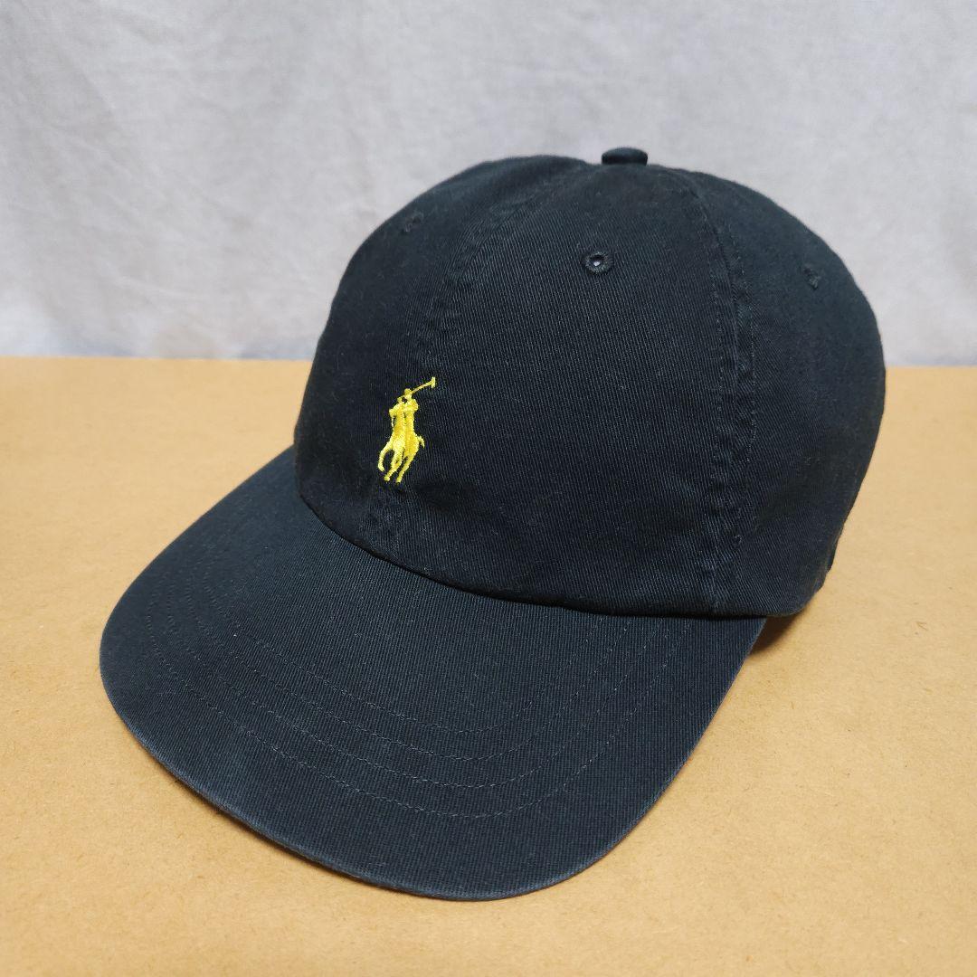 値引きする POLO ポロ ラルフローレン キャップ 黒 ブラック ポニー 古着 帽子