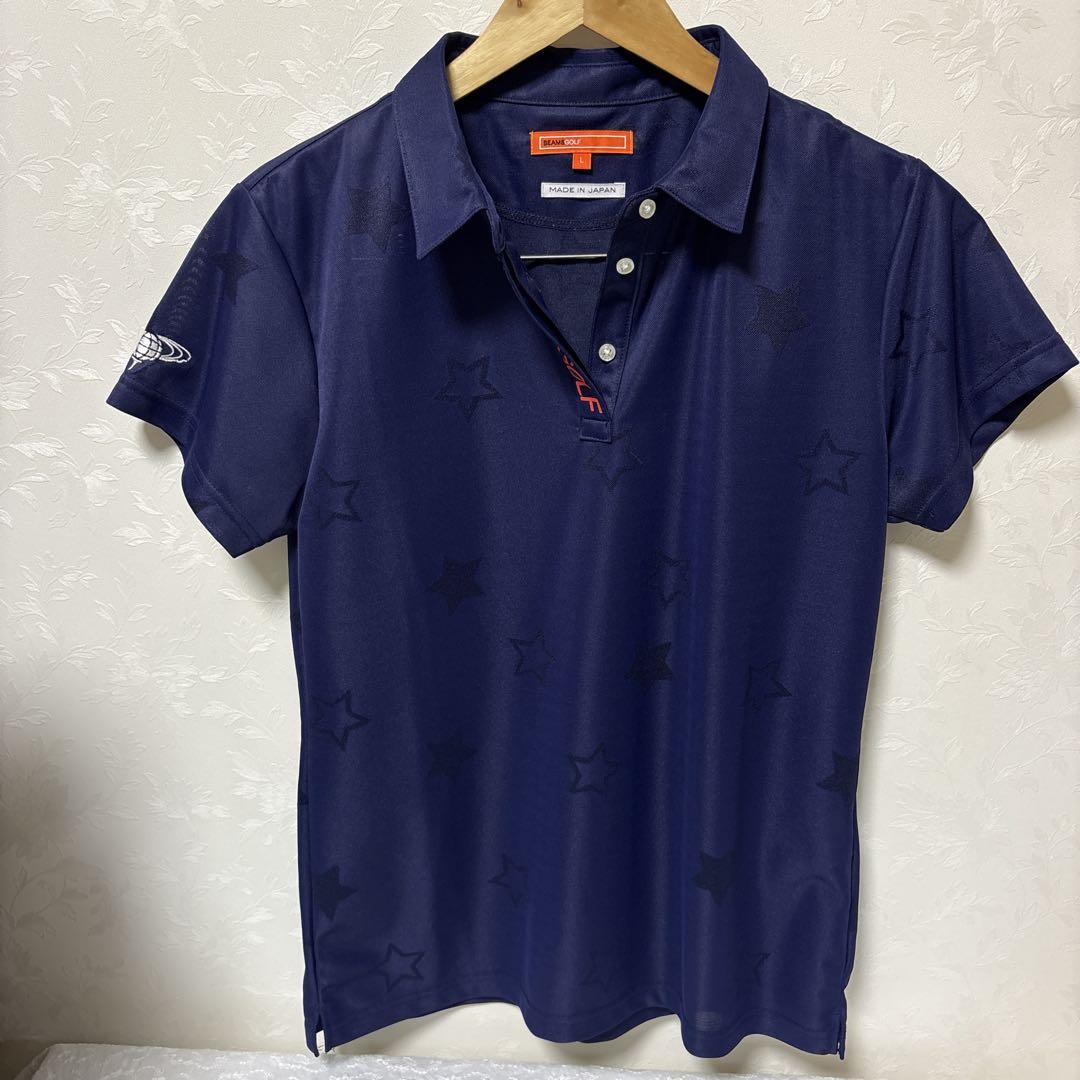 BEAMS GOLF レディース L ネイビー 星柄 シャツ