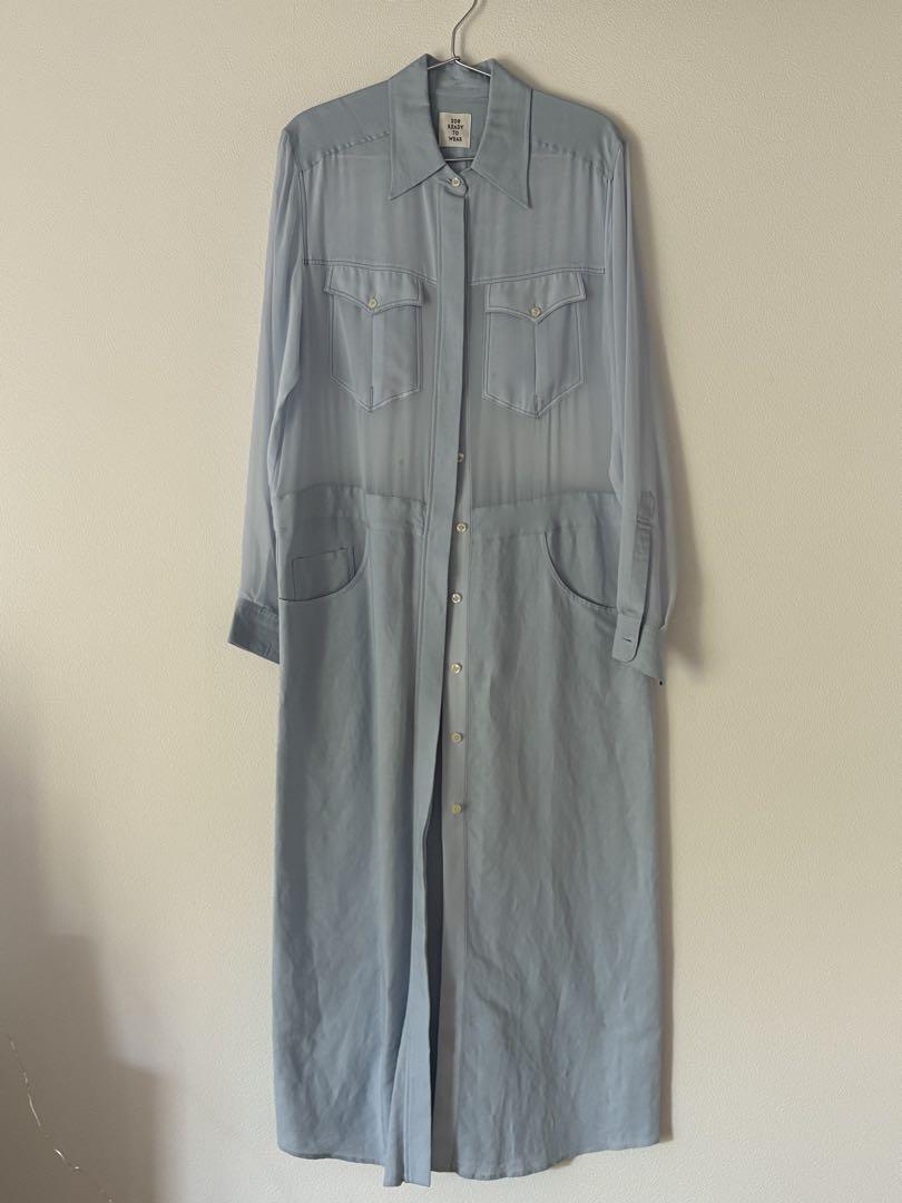 SOE READY TO WEARライトブルー シャツワンピース 長袖