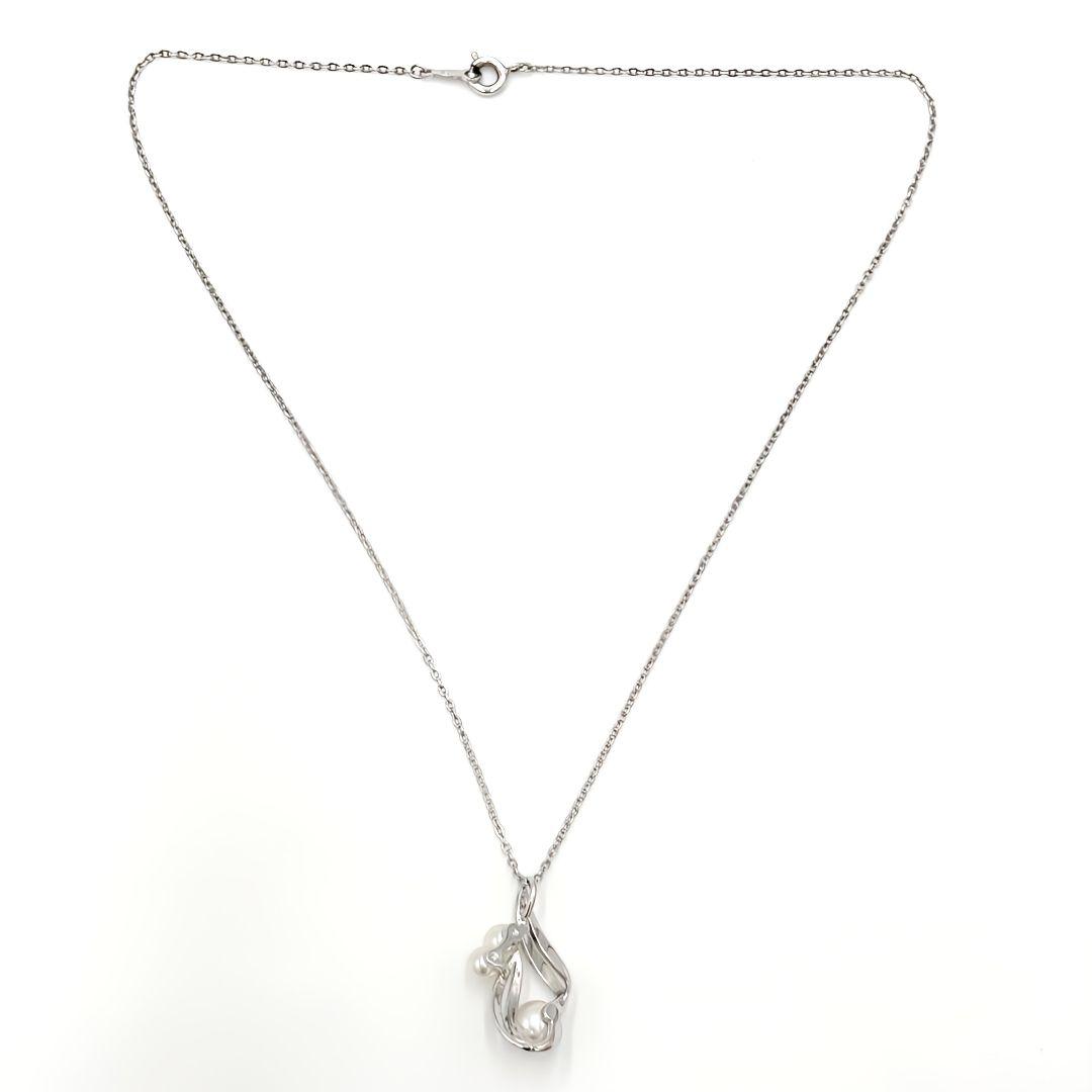 美品 MIKIMOTO アコヤ真珠ネックレス SIL刻印 シルバー