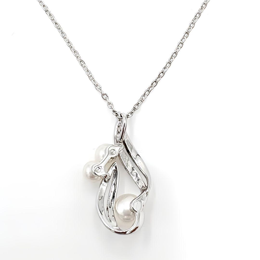 美品 MIKIMOTO アコヤ真珠ネックレス SIL刻印 シルバー