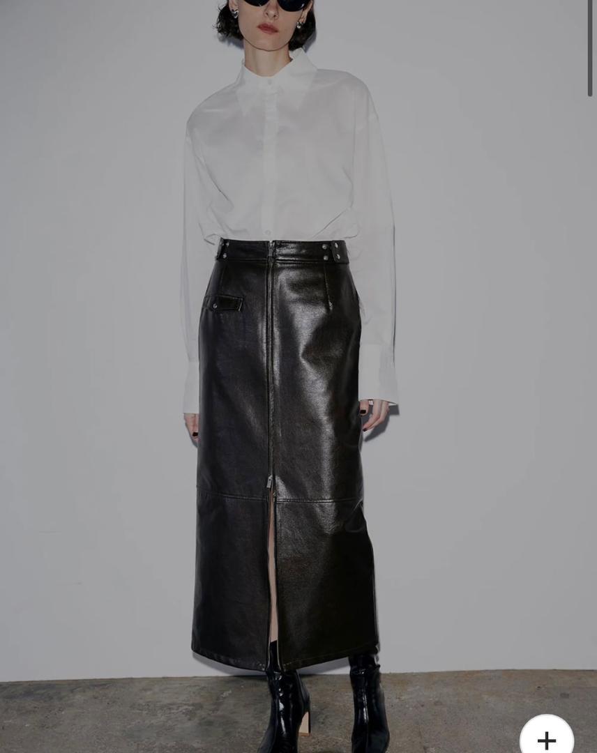 【新品未使用タグ付き】2WAY CRASH FAKE LEATHER SKIRT