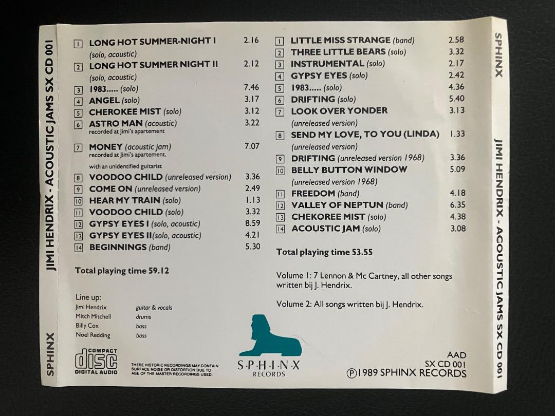洋楽 JIMI HENDRIX acoustic jams CD