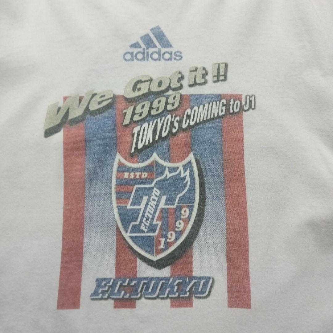 S1037◆FC東京 1999年 記念 Tシャツ XO adidas ホワイト