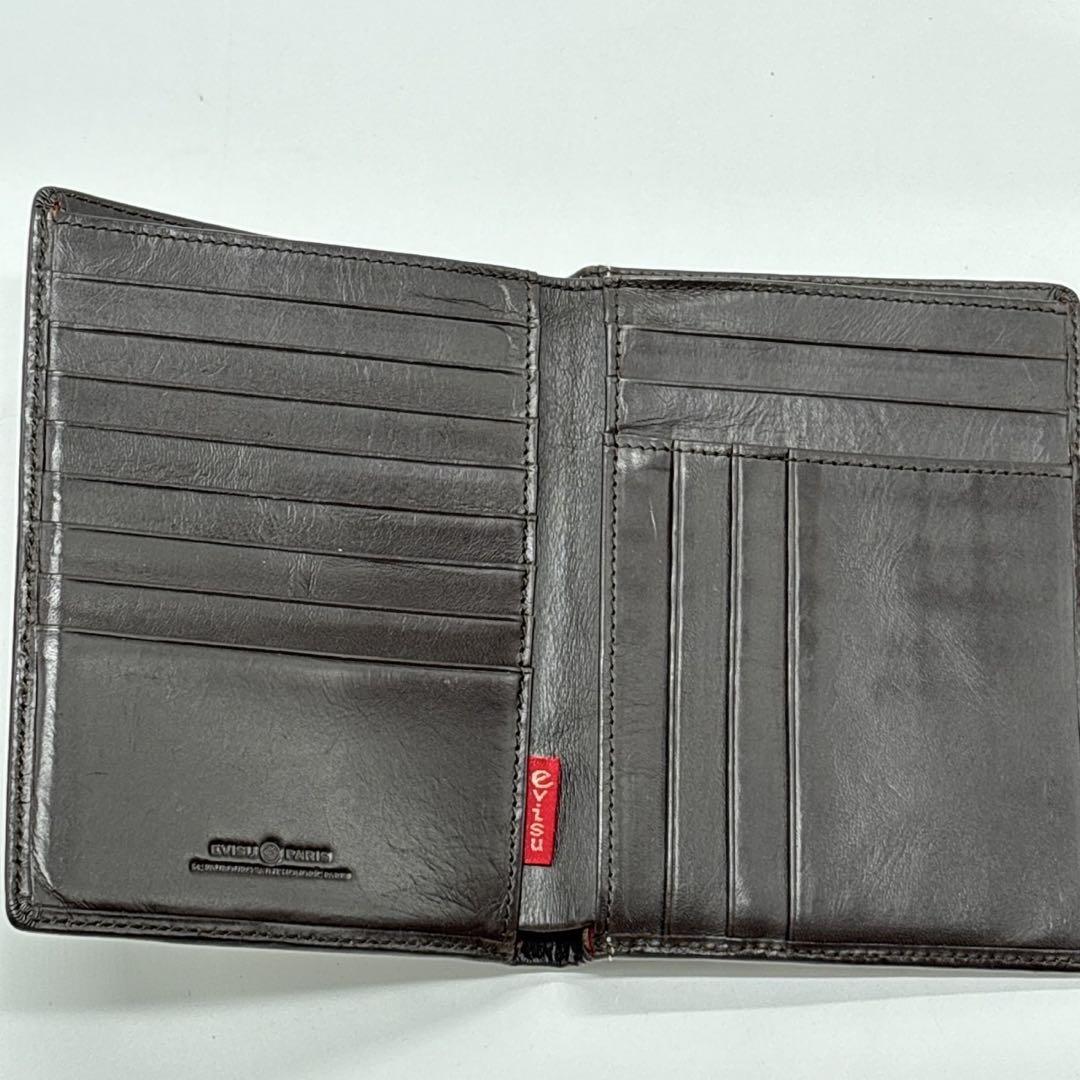 EVISU エヴィス カモメ レザーウォレット 折り財布 黒 二つ折り