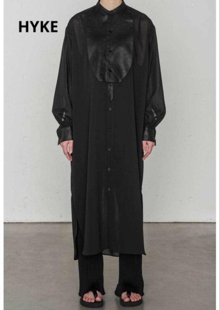 ハイク HYKE 21AW LINEN BIB FRONT シャツワンピースM HYKE