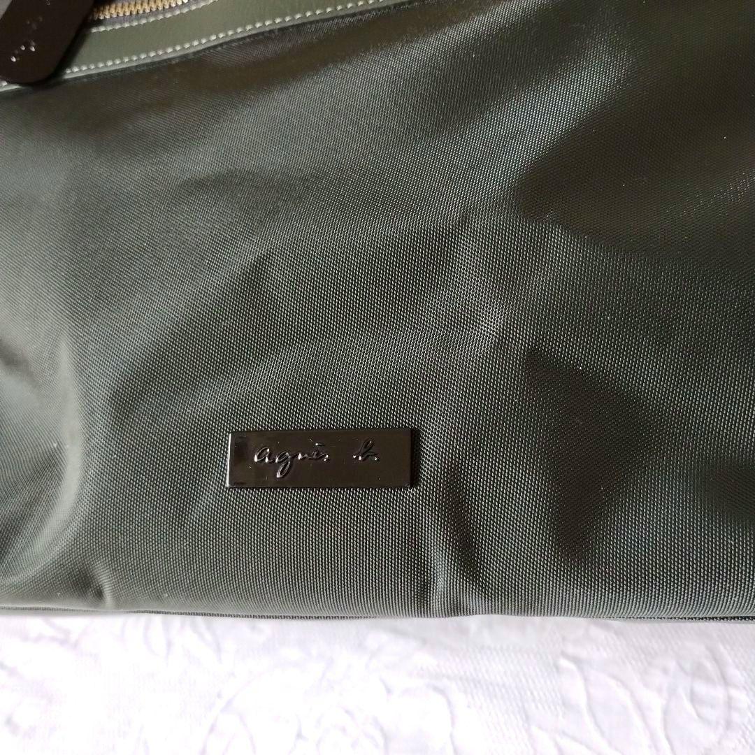 美品 agnes b アニエスベー 南京錠付き ２way ボストンバッグ 深緑
