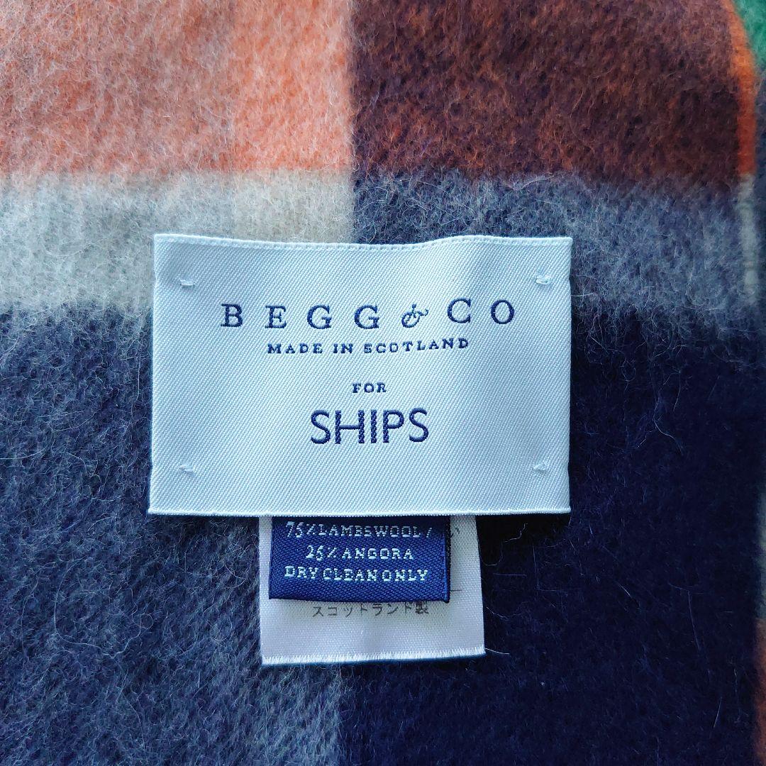 ●BEGG&CO for SHIPS ウールアンゴラマフラー 幅広 ○BEGG&CO for SHIPS ウールアンゴラマフラー 幅広