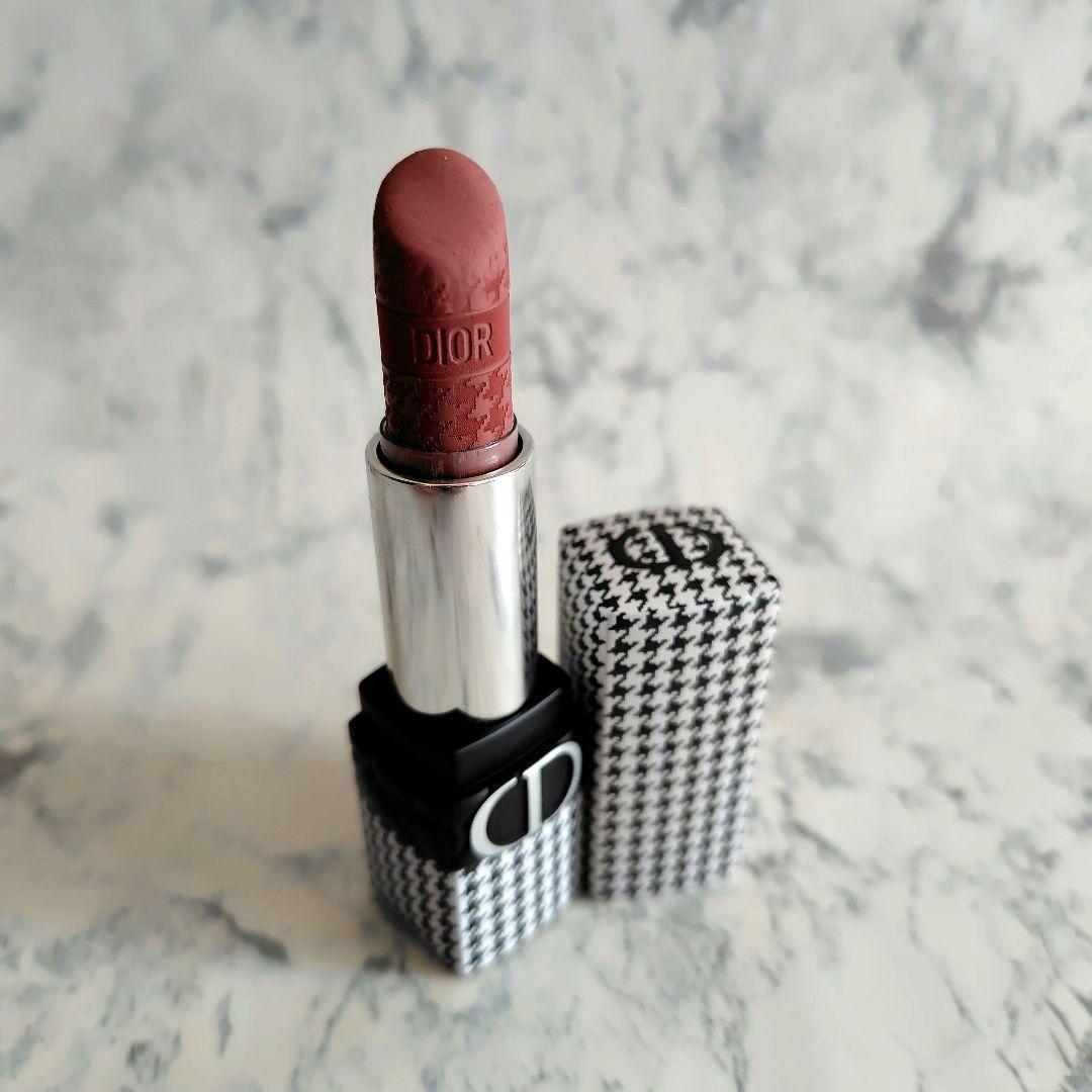 Dior ルージュ ディオール 100v リップ  千鳥柄 千鳥格子 Dior / スウォッチあり【ディオール 千鳥格子の ルージュ