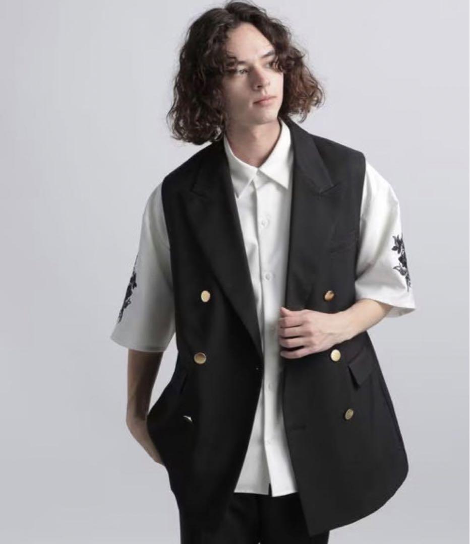 新品未使用品】HARE ハレ ジレ ベスト 金ボタン ダブル ブラック