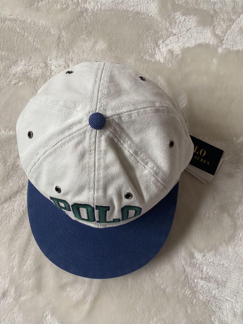 Ralph Lauren1967コットンキャップ　ホワイト/ブルー　ユニセックス