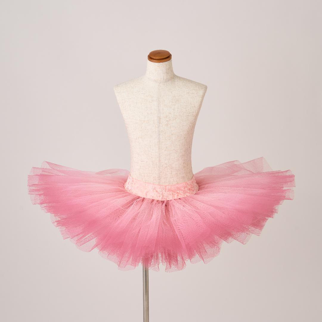 新品 ピンク＆ボルドー7段チュチュスカート(140cm~）