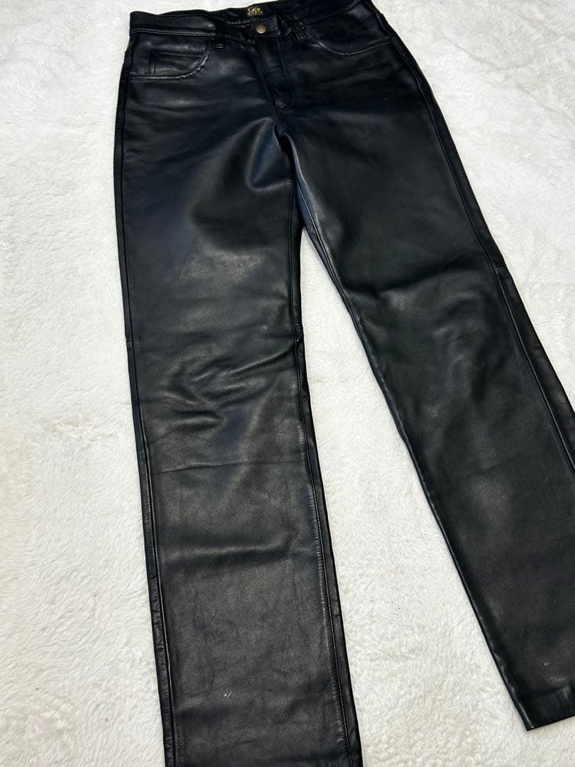 Lee Riders ブラックレザーパンツ　talonジップ 32×34