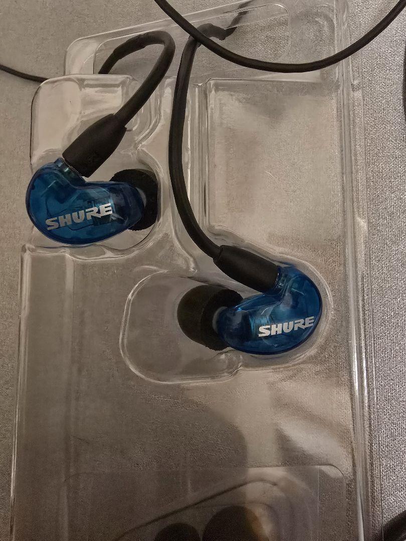 【美品】SHURE 215 イヤフォン 青