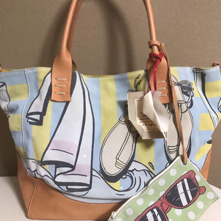 美品 トートバッグ 牛革 Sofia C. ITALY L 美品 本革 レザー