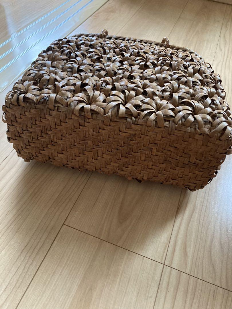 カゴバッグ 立体花編み