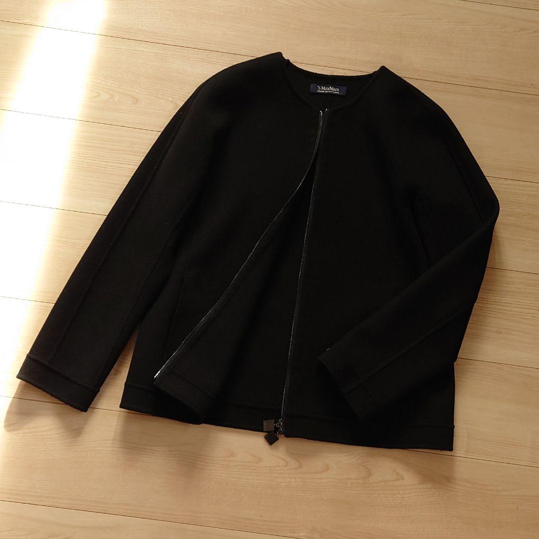 S Maxmara ダブルフェイスブルゾン ジャケット ブラック 品多く