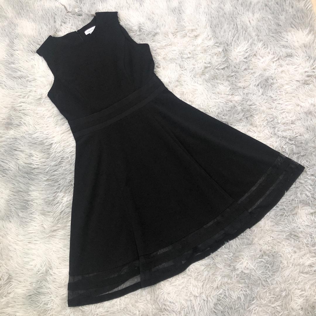 美品✨カルバンクライン【8】ノースリーブ ドレス/ワンピース 裾シフォン