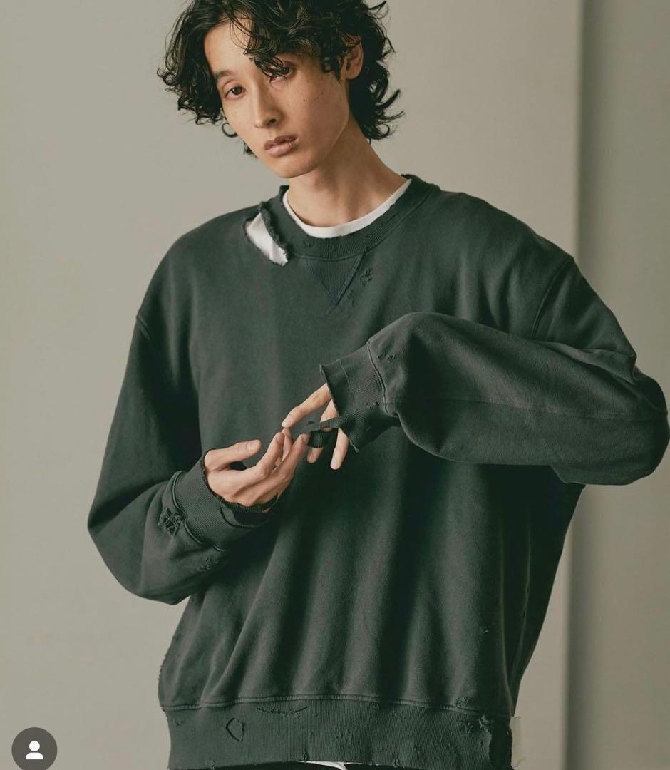 victim × OPENING ACT 別注 ダメージスウェットクルーネックL VICTIM