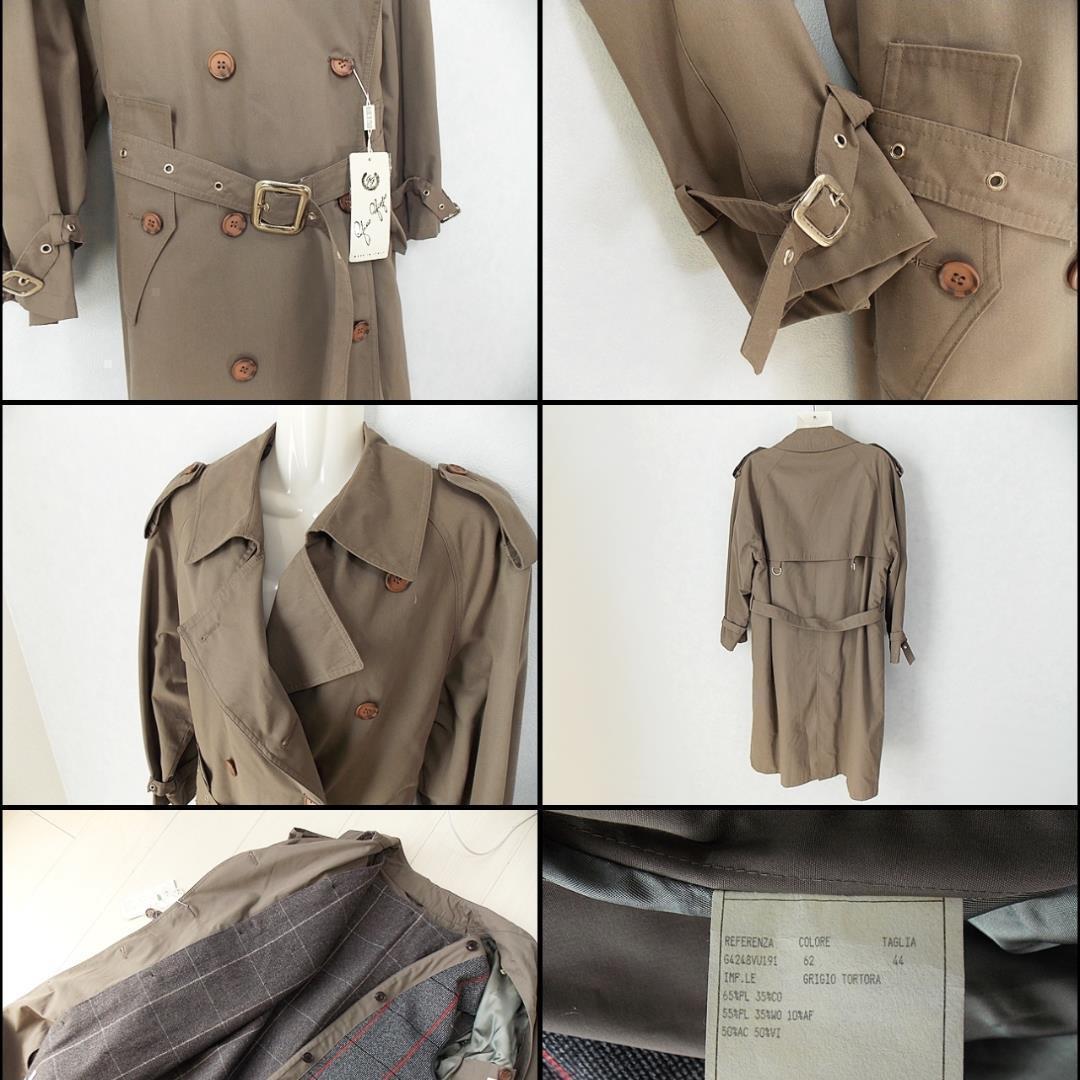 【gg】 極美品 イタリア製 ロングトレンチコート サイズ44