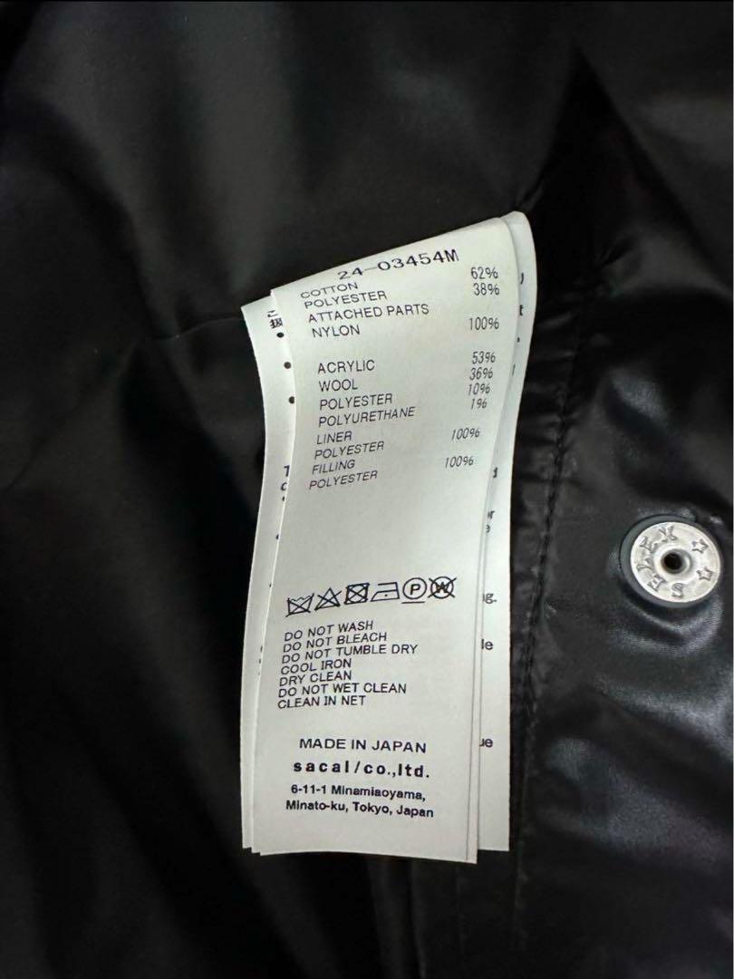 トップス sacai 24AW Nylon Twill Sponge Sweat Hood