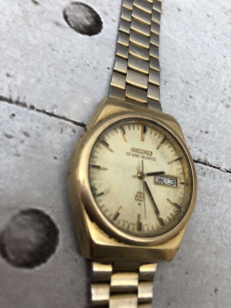 SEIKO　GRAND　QUARTZ　ゴールド　時計　稼働品(L130)