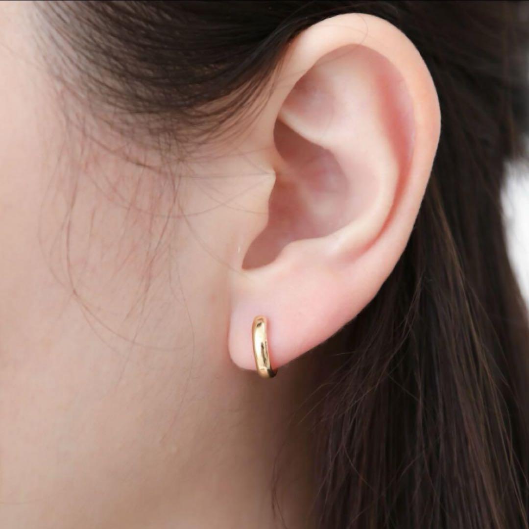 新品 K18 18金 18k ゴールド フープピアス 刻印あり 上質日本製