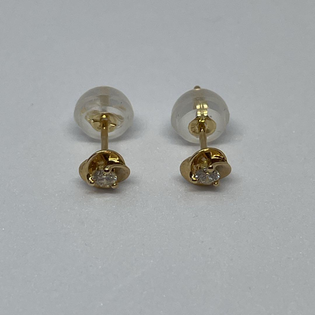 【ジュエリーツツミ】K18イエローゴールドダイヤモンドピアス