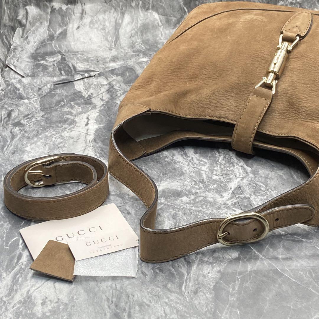 極美品✨グッチ ニュージャッキー 2way ショルダーバッグ  レザー ブラウン