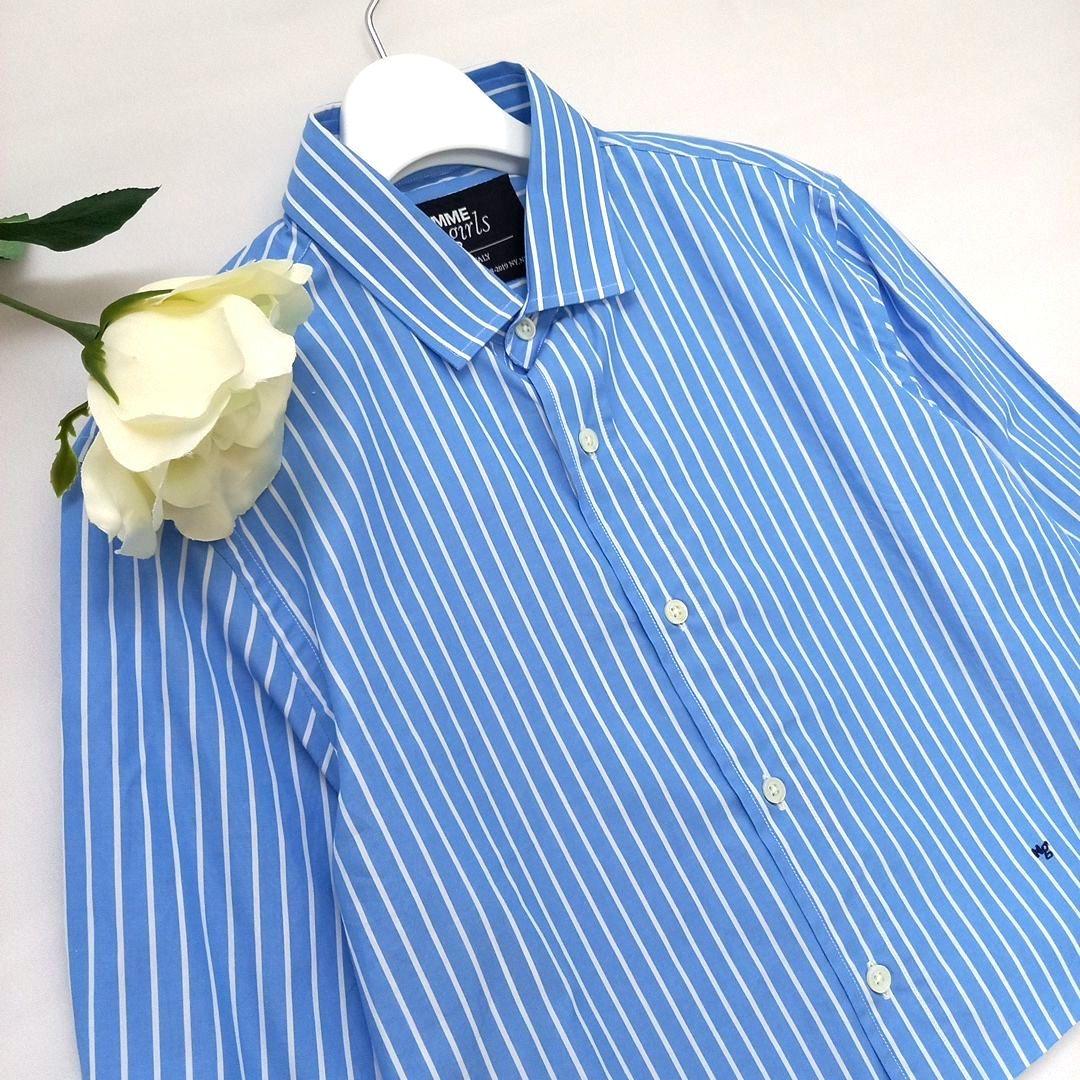 ☆新品タグ付き☆《HOMME girls》クロップド ストライプ シャツ M