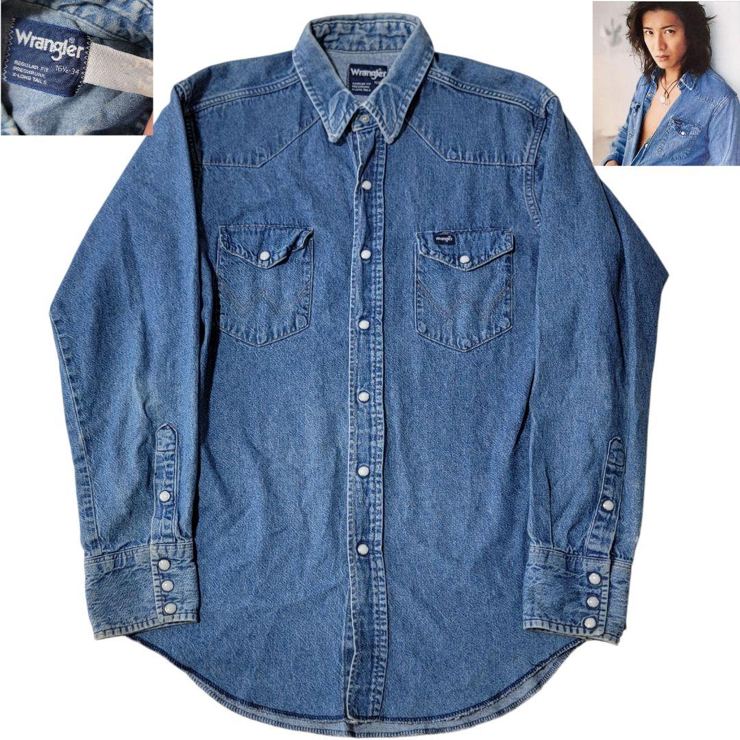 木村拓哉着 80S USA ラングラー ダンガリーシャツ デニムウエスタンシャツ 木村拓哉 80S ラングラー WRANGLER ダンガリーシャツ デニム