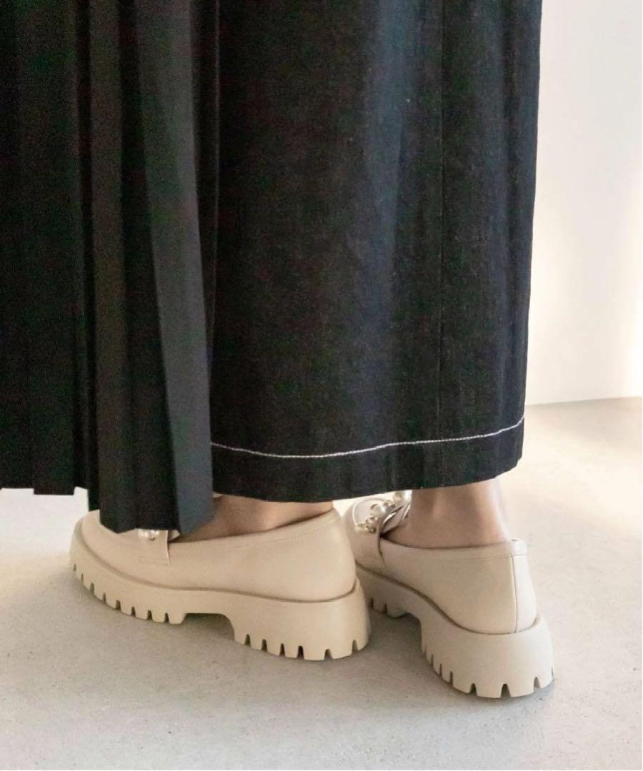 ランダ 新作　パール×ビジュー厚底ローファー　スニーカー　パンプス