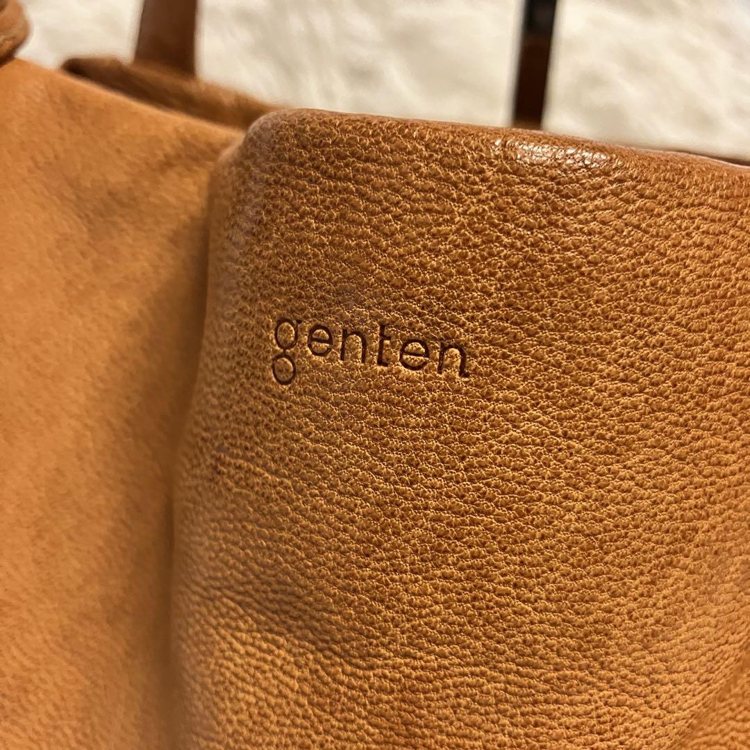 極美品 ゲンテン トラファロ イントレッチオ ハンドバッグ レザー ブラウン 人気ファッション - ☆3層 多収納☆genten ハンドバッグ レザー