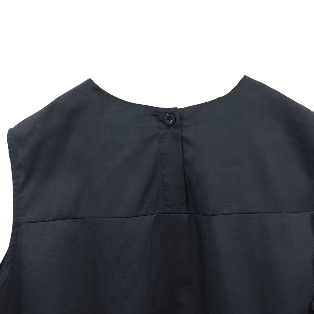 ✨くみ✨【新品】ELFRANK フリルデザインノースリーブチュニック 黒 goudoudou1638.jpg