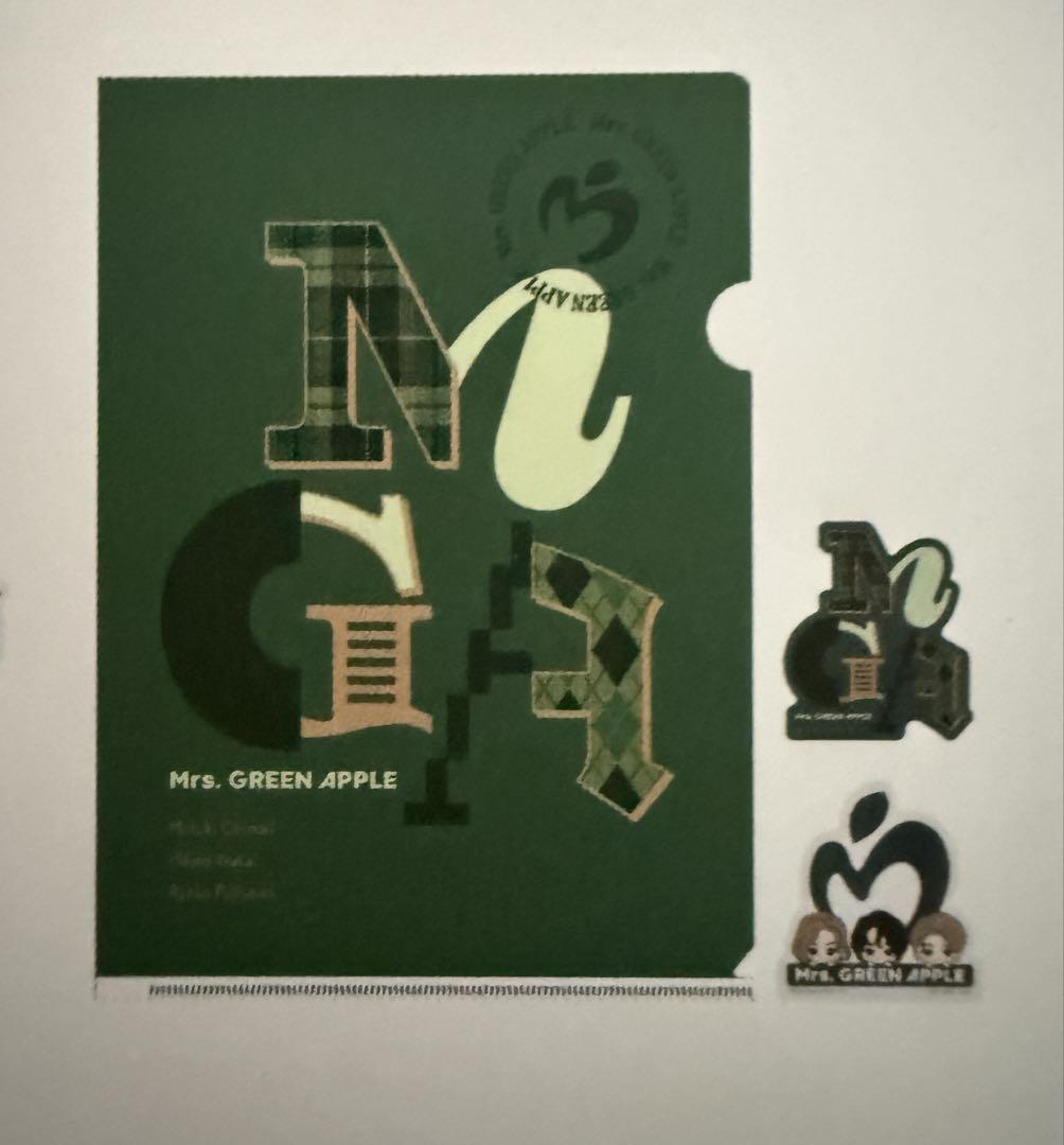 Mrs.GREEN APPLE 一番くじ F賞 クリアファイル&ステッカー2枚