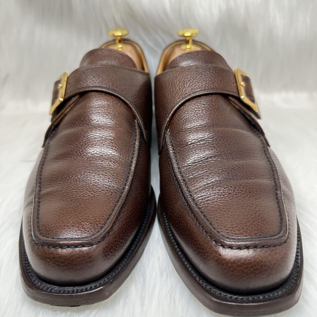 半額以下で買えるクーポン特集 極美品✨scotchgrain 茶 Uチップ モンク シボ革 スコッチグレイン 靴