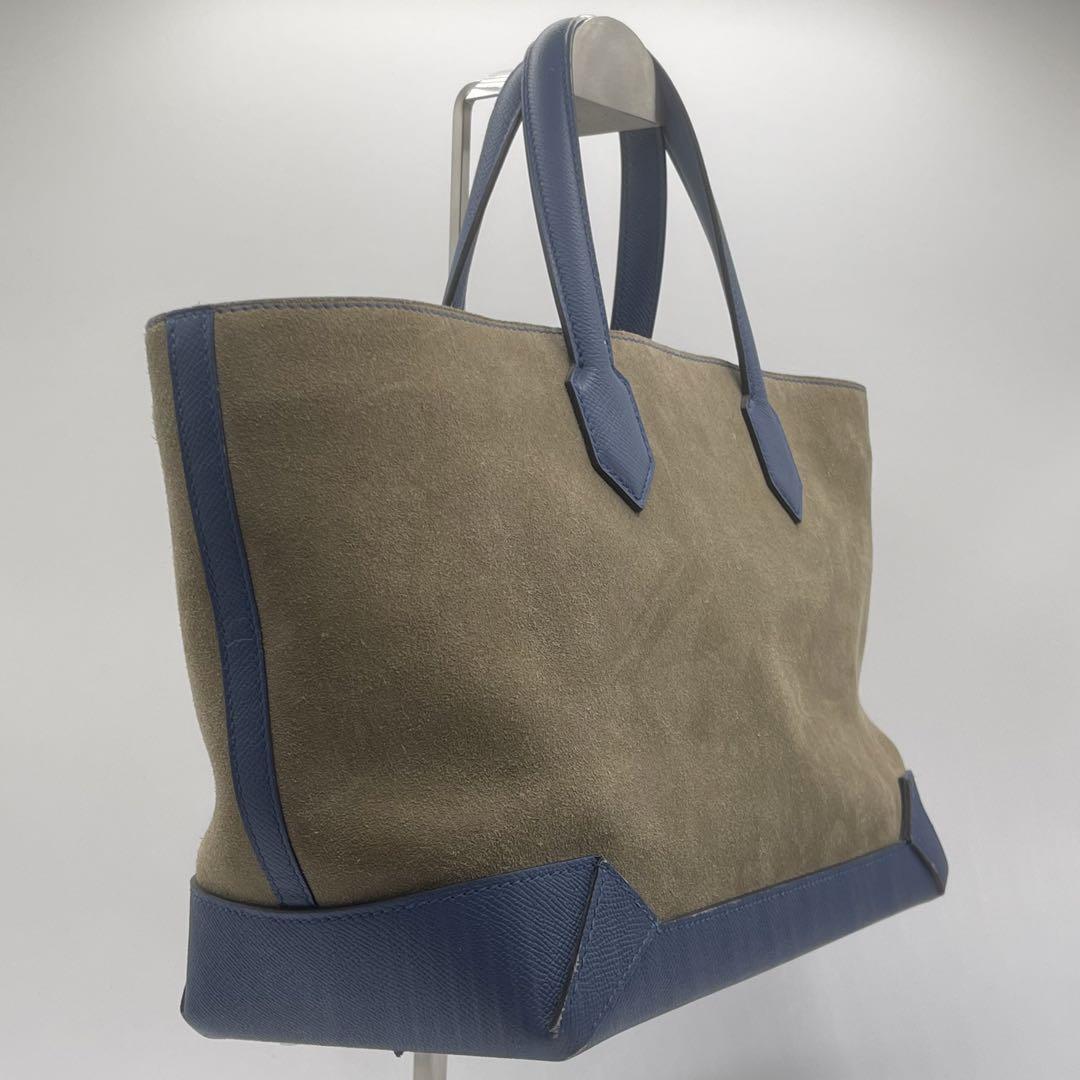 HERMES マキシボックス カバス 30 グリスカイユ/ブルーアガット