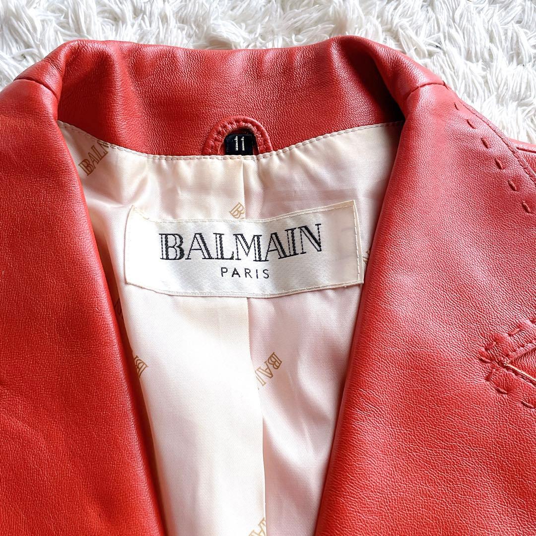 BALMAIN レッドレザー ジャケット BALMAIN レッドレザー ジャケット