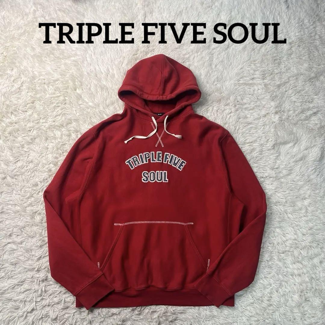 TRIPLE FIVE SOUL レッド フードパーカー XL