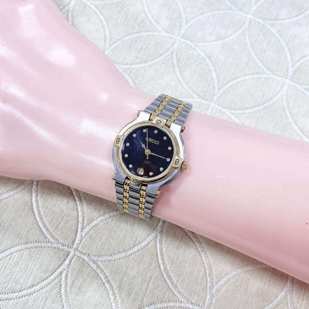 87-5☆超美品☆ GUCCI 9000L レディース 腕時計 ダイヤ 希少