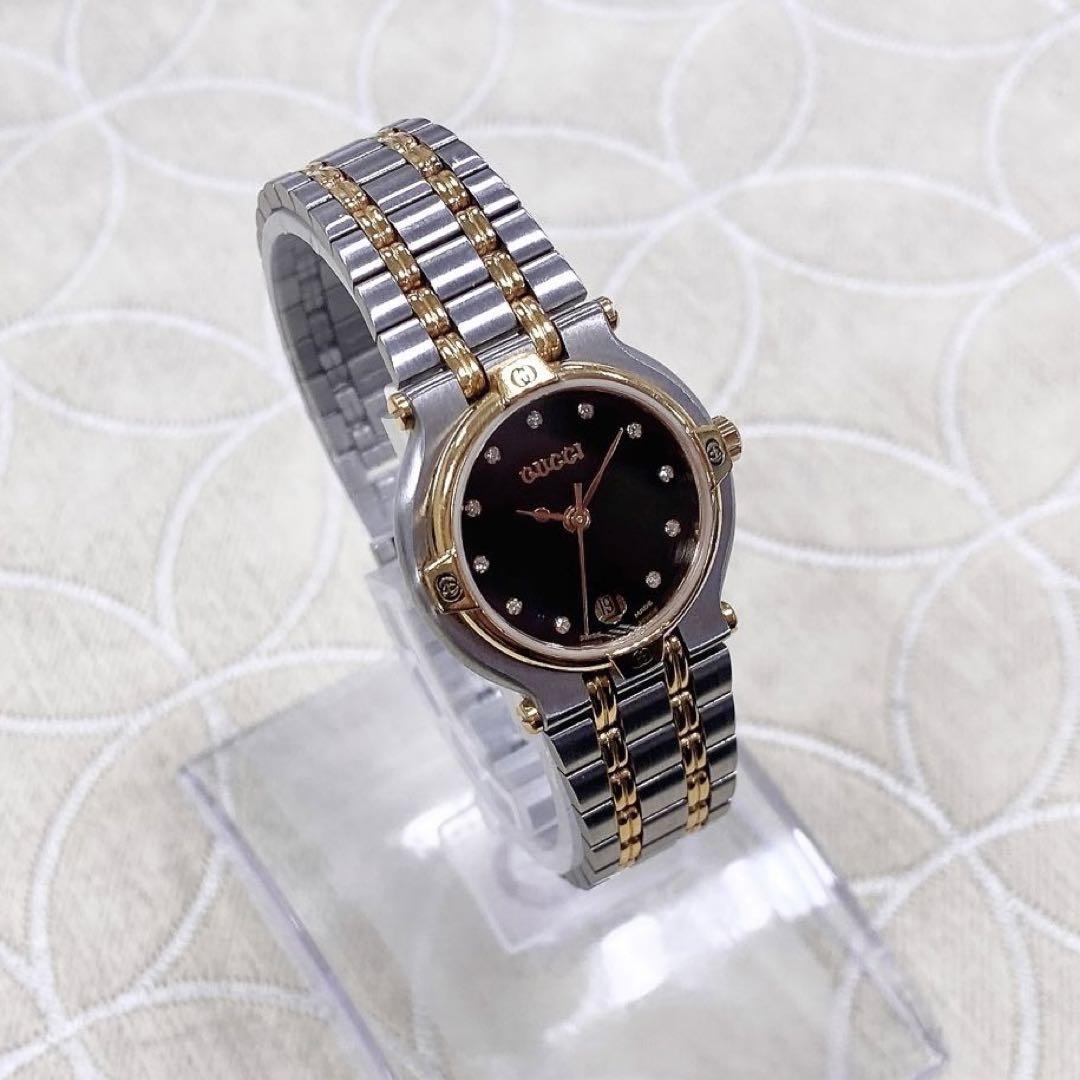 87-5☆超美品☆ GUCCI 9000L レディース 腕時計 ダイヤ 希少