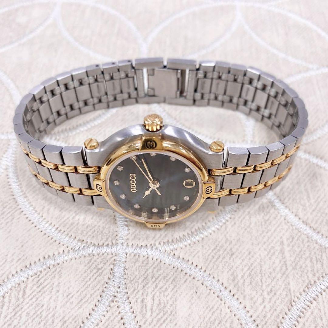 87-5☆超美品☆ GUCCI 9000L レディース 腕時計 ダイヤ 希少