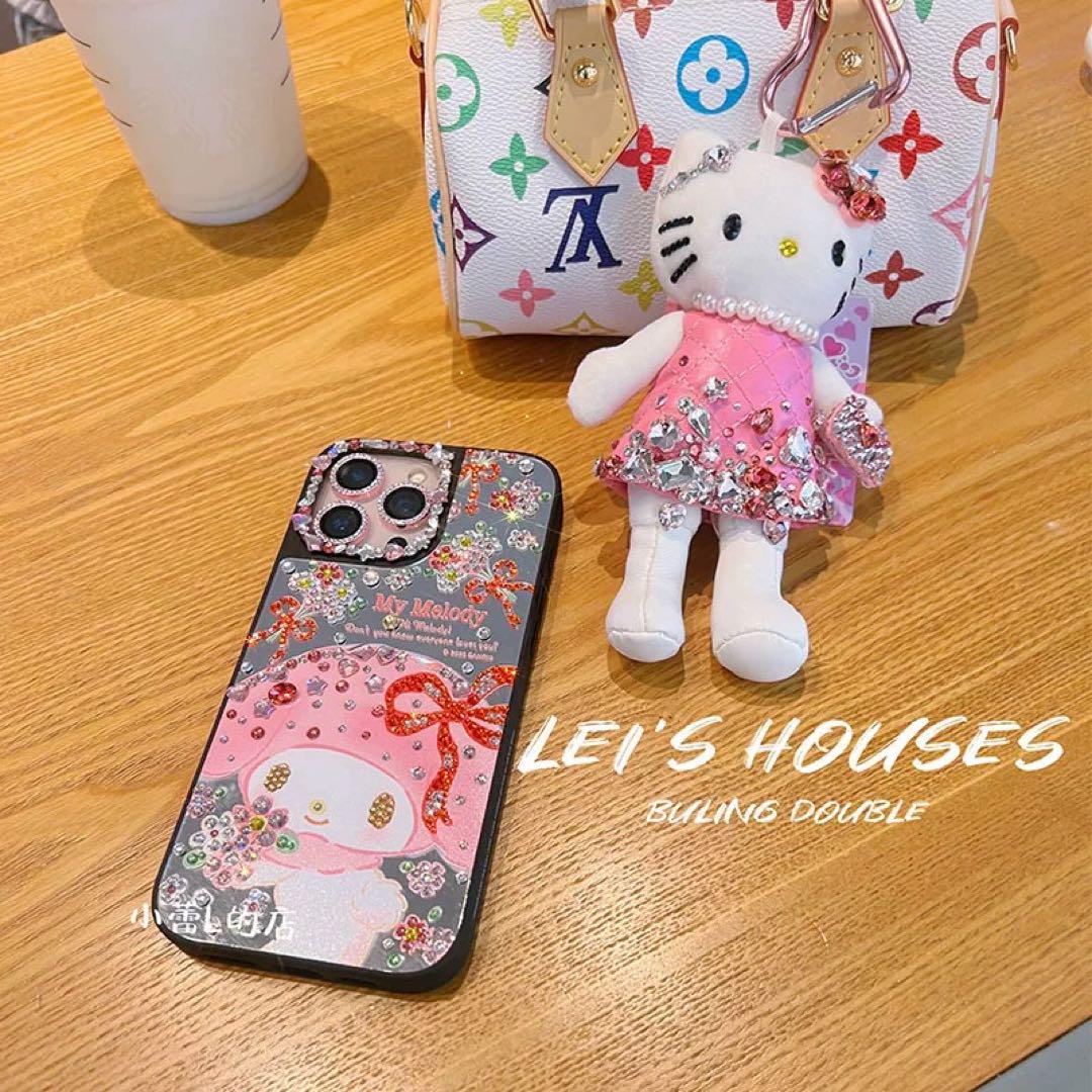 iphone16ケース キラキラ デコ電 スワロフスキー マイメロ マイ