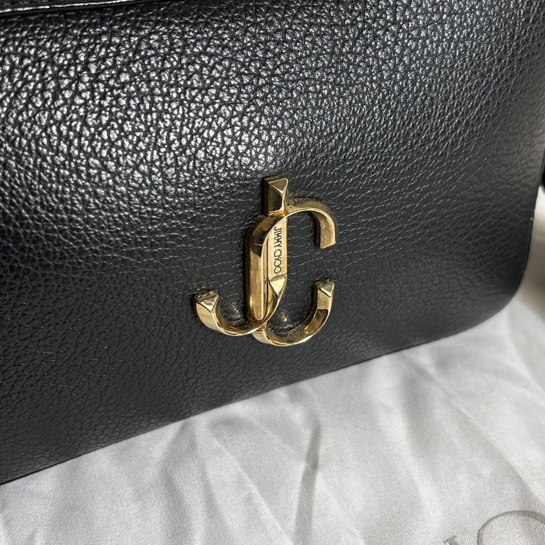 極美品✨JIMMY CHOO カメラバッグ ロゴ金具 ブラック