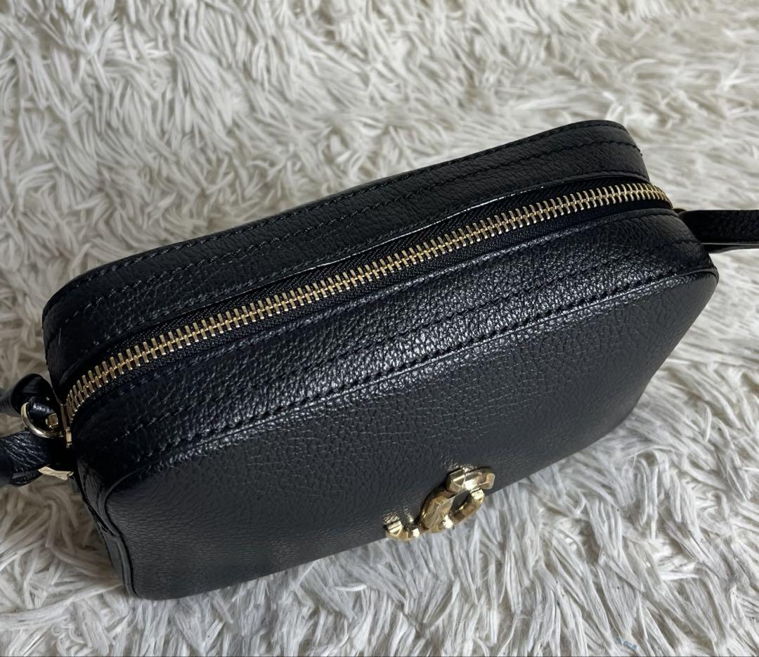 極美品✨JIMMY CHOO カメラバッグ ロゴ金具 ブラック