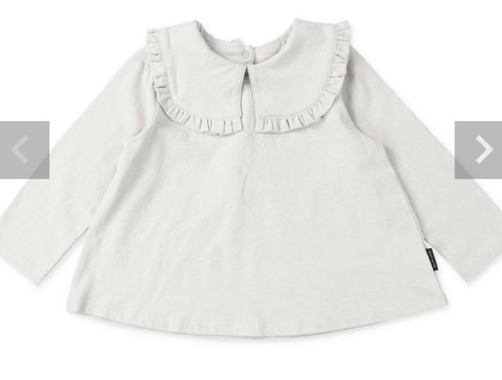 ☆quoti use  fith 天竺 フリル襟 長袖フレアTシャツ 110㎝☆
