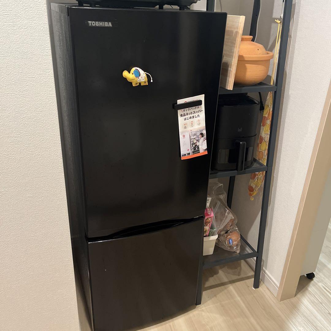 東芝冷蔵庫　幅47.9cm 153L セミマットブラック　1人暮らし