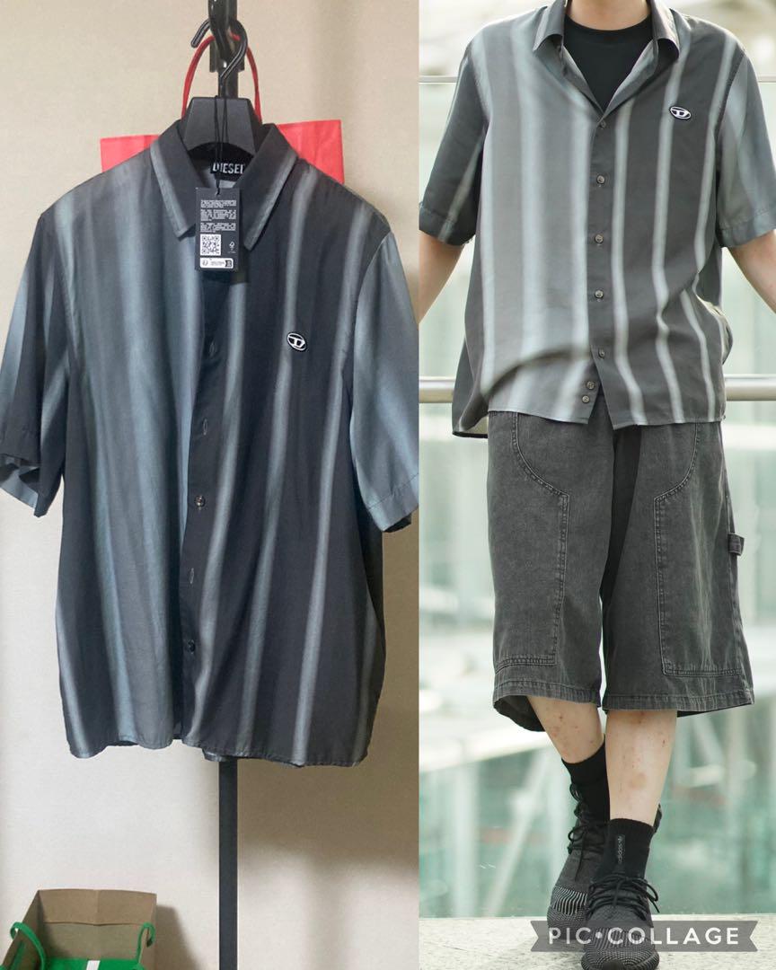 (新品タグ完備)サイズM…DIESELストライプシャツ
