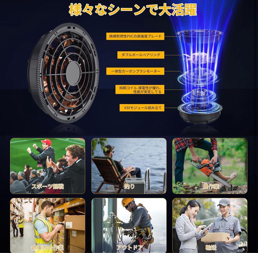 空調作業服 ファンバッテリーセット 43V 30000mAh 大容量 日本製