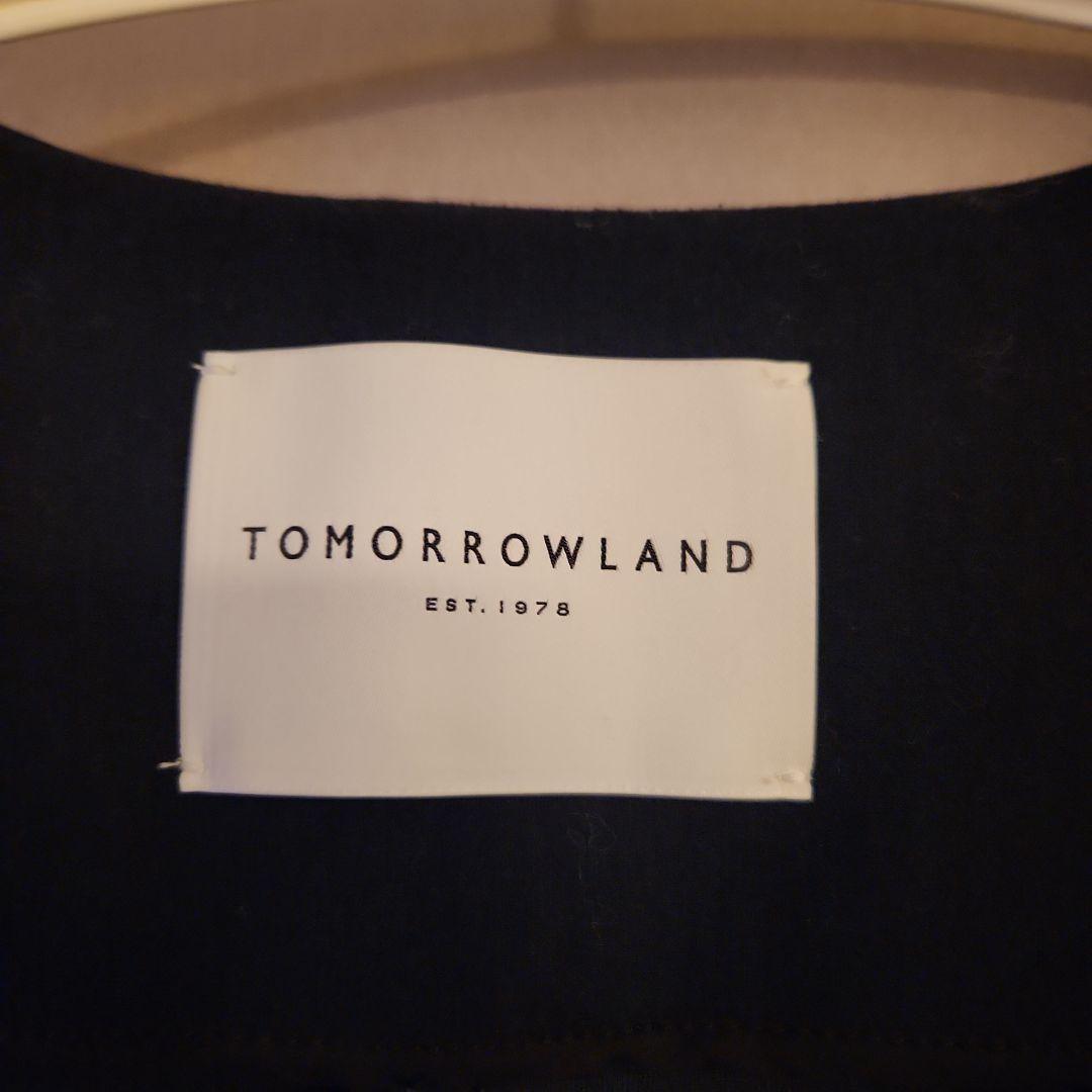 TOMORROWLAND ノーカラージャケット 36 ネイビー